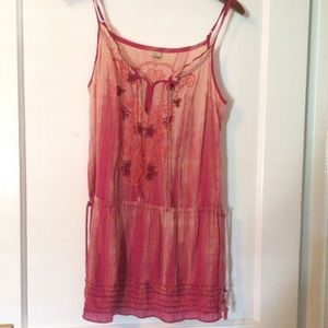 Free People beautiful red embroidered sundress sz6